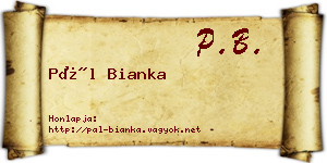 Pál Bianka névjegykártya