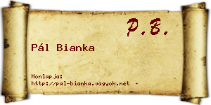 Pál Bianka névjegykártya