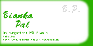 bianka pal business card
